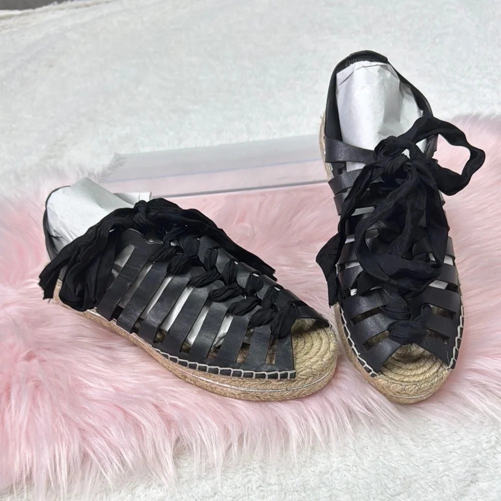 Rebecca Minkoff Black Espadrille Sandals